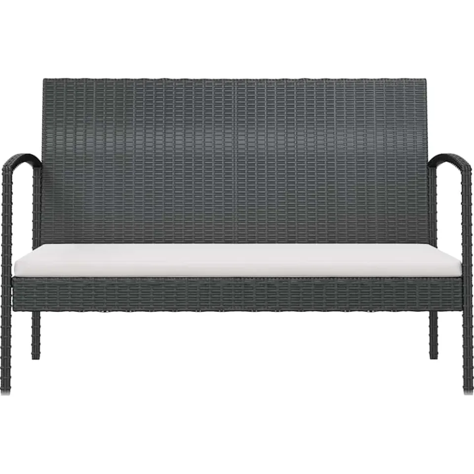 vidaXL 16-delige Loungeset met kussens poly rattan zwart, foto 4