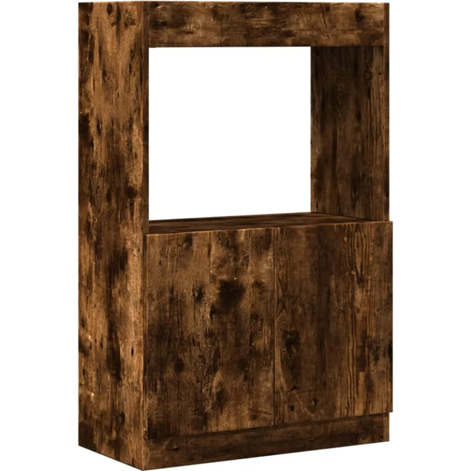 vidaXL Hoge kast 63x33x100 cm bewerkt hout gerookt eikenkleurig, foto 3
