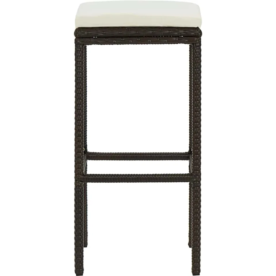 vidaXL Barkrukken met kussens 6 st poly rattan bruin, foto 4