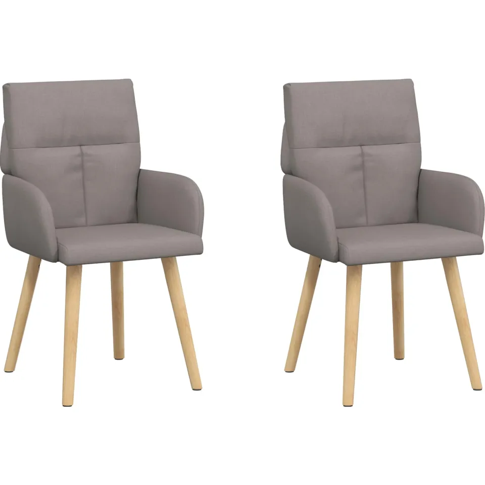 vidaXL Eettafelstoelen 2 st Stof Taupe 60 x 56 x 93 cm, foto 3