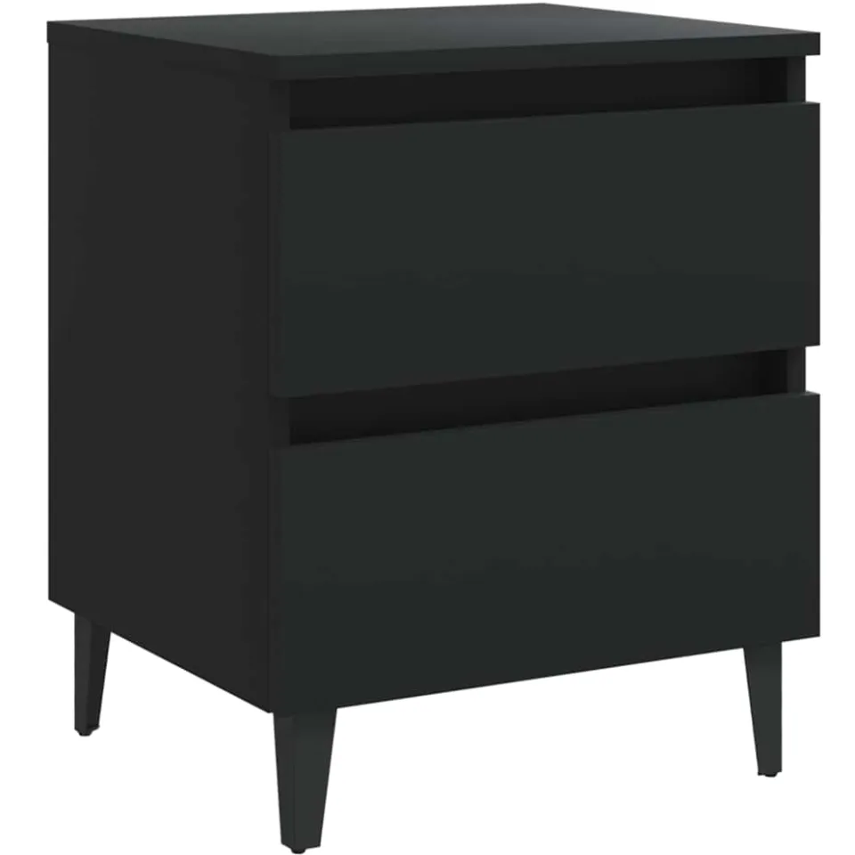 vidaXL Nachtkastje 40x35x50 cm bewerkt hout zwart