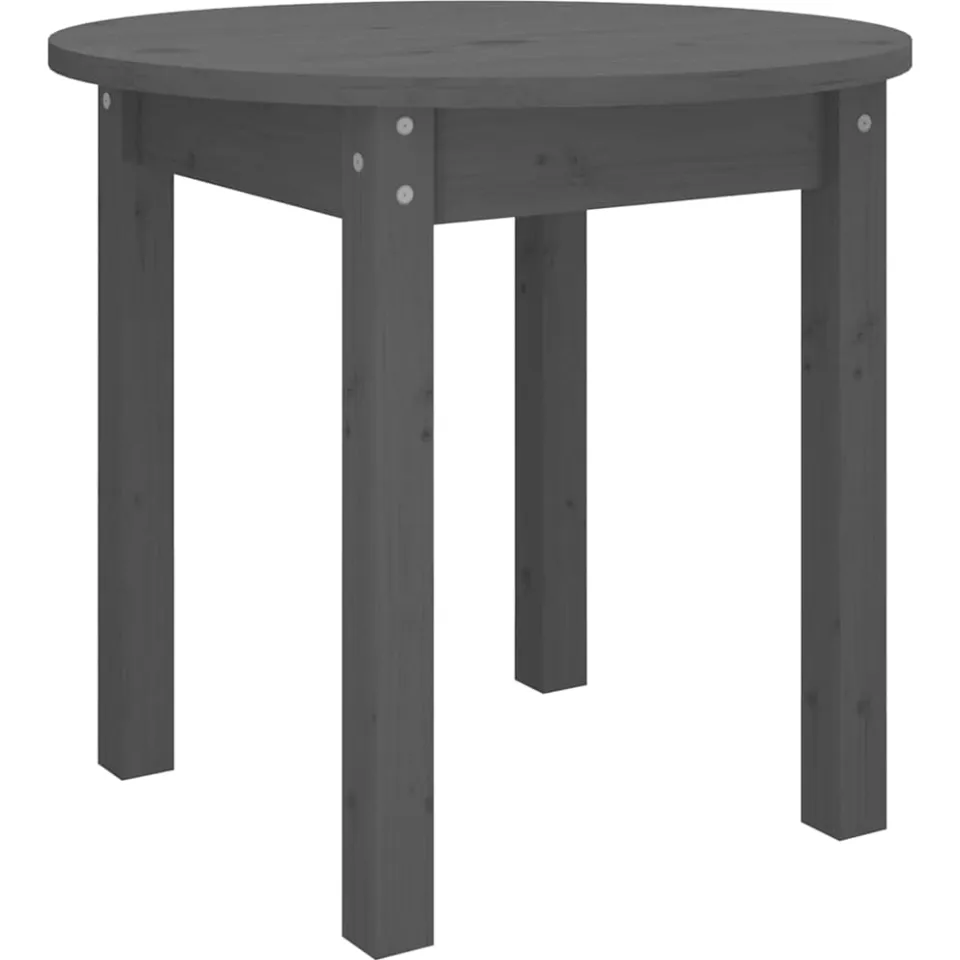 vidaXL Salontafel Ø 45x40 cm massief grenenhout grijs