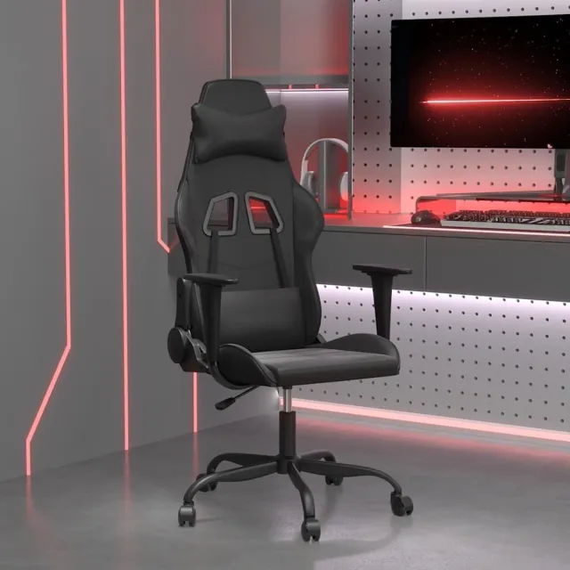 vidaXL Gamestoel - kunstleer - zwart