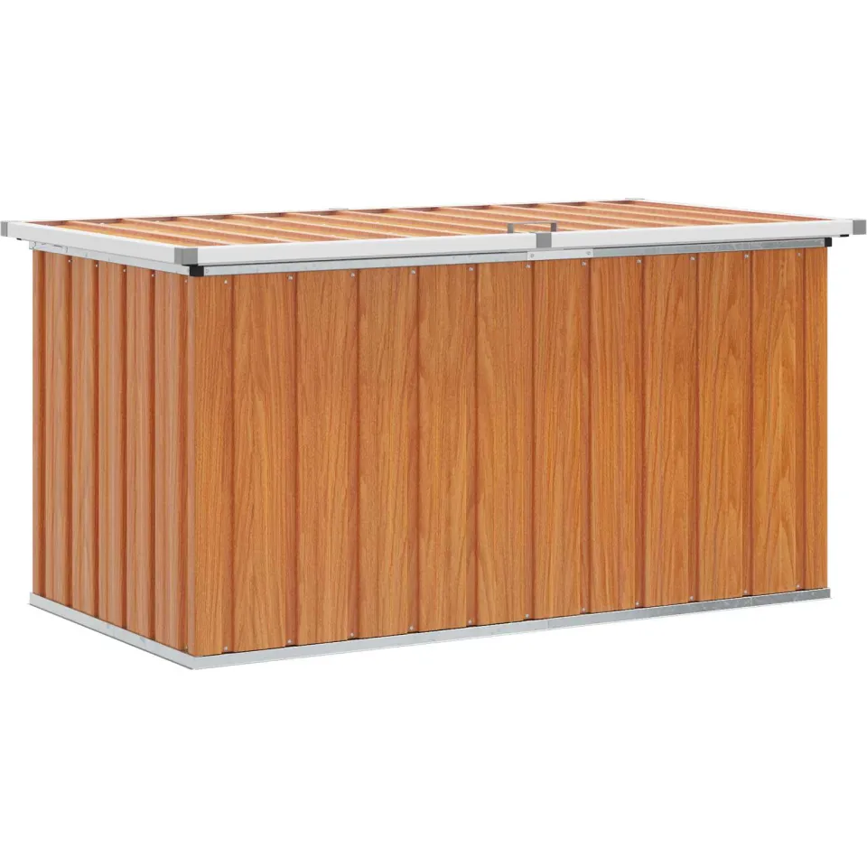 vidaXL Buitenopslagdoos Hout 129 x 67 x 65 cm Gegalvaniseerd staal bruin, foto 3