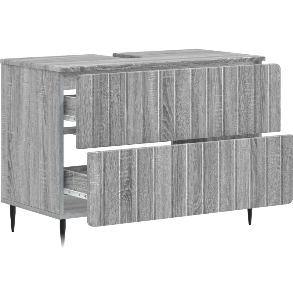 vidaXL Badkamer wastafelkast ZWOLLE Grijs Sonoma 82 x 41 x 58,5 cm