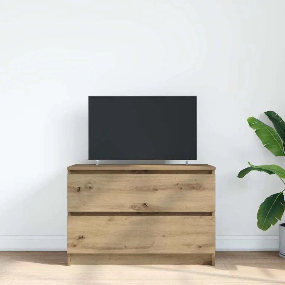 vidaXL Tv-meubel ambachtelijk 80x35x54cm spaanplaat grijs eikenkleurig, foto 3