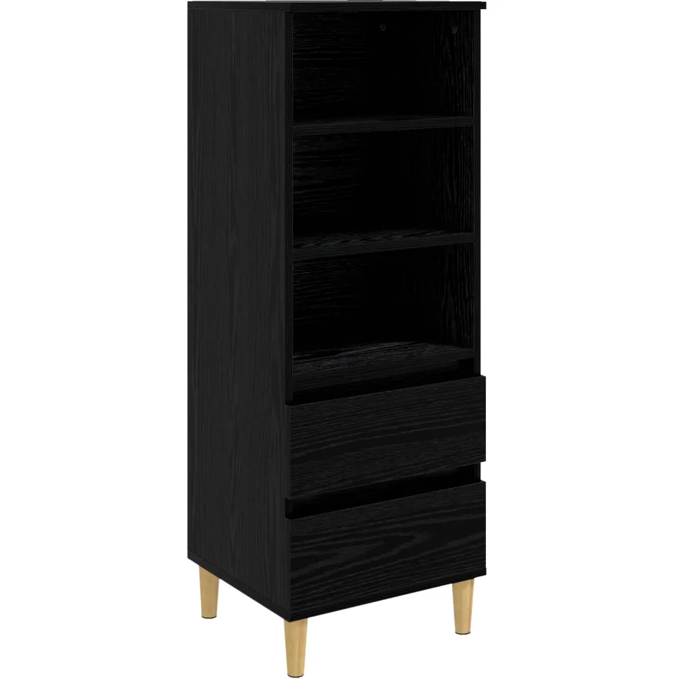 vidaXL Hoge kast Zwart eiken 40 x 36 x 110 cm Bewerkt hout, foto 3