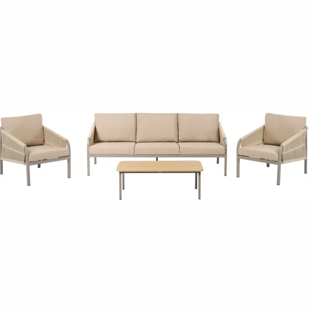 Beliani MURATO - Loungeset 5-zits - Beige - Aluminium