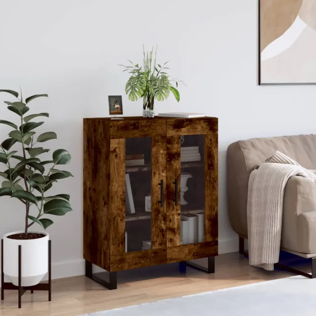 vidaXL Dressoir 69,5x34x90 cm bewerkt hout gerookt eikenkleurig, foto 2
