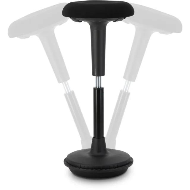 Wobblez Spine Wiebelkruk - in hoogte verstelbare bureaukruk van 65-85 cm voor Sta bureau - Zwarte zitting Zwart frame STA - Zwart frame - Zwarte zitting