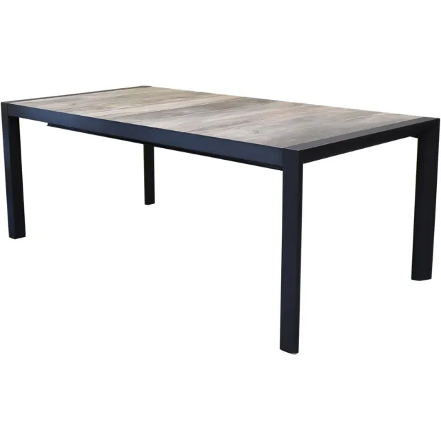 AVH-Collectie Anvaya dining tuintafel 194-254x100xH74 cm uitschuifbaar aluminium antraciet Antraciet, Bruin / Terre, Grijs