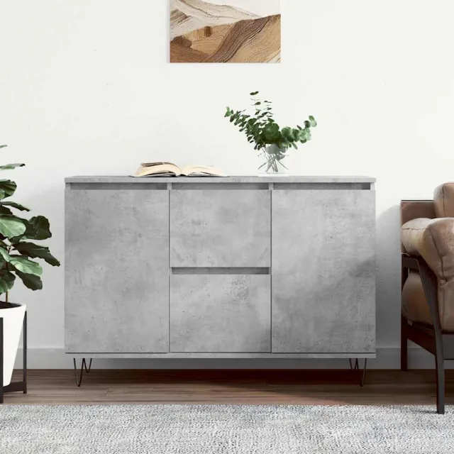 vidaXL Dressoir 101,5x35x70 cm bewerkt hout betongrijs