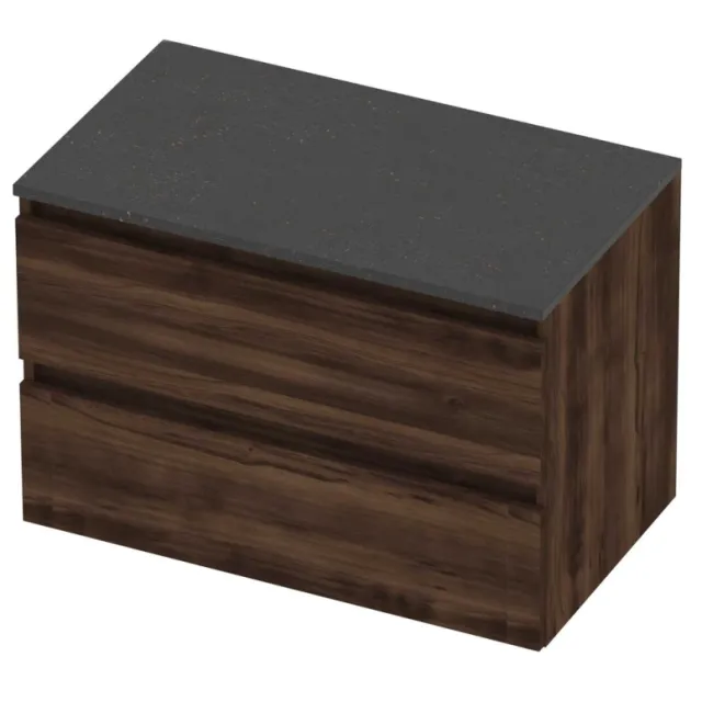 Basic-Line Deck 46 Badmeubelset Greeploos 80x46x58 cm Barista Oak Blue Stone Grijs