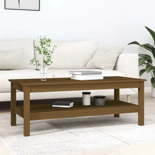 vidaXL Salontafel 110x50x40 cm massief grenenhout honingbruin bruin, foto 2