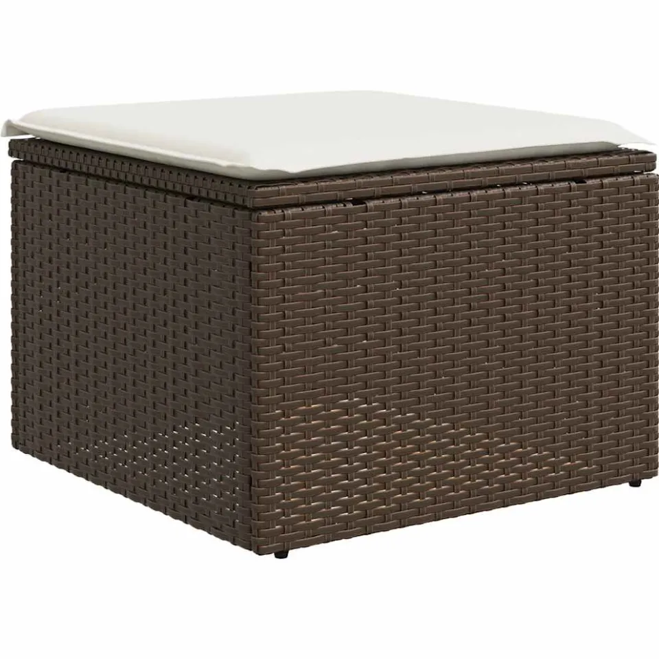 vidaXL 6-delige Loungeset met kussens poly rattan bruin