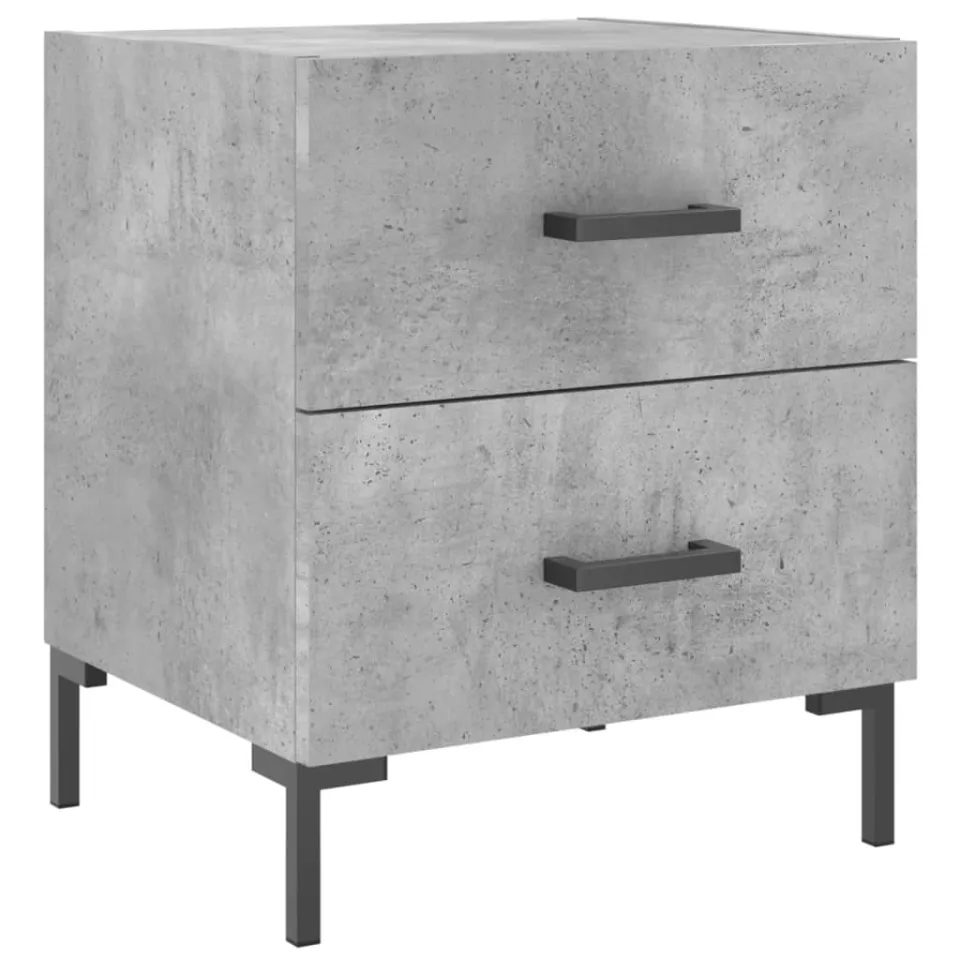 vidaXL Nachtkastje 40x35x47,5 cm bewerkt hout betongrijs grijs, foto 3