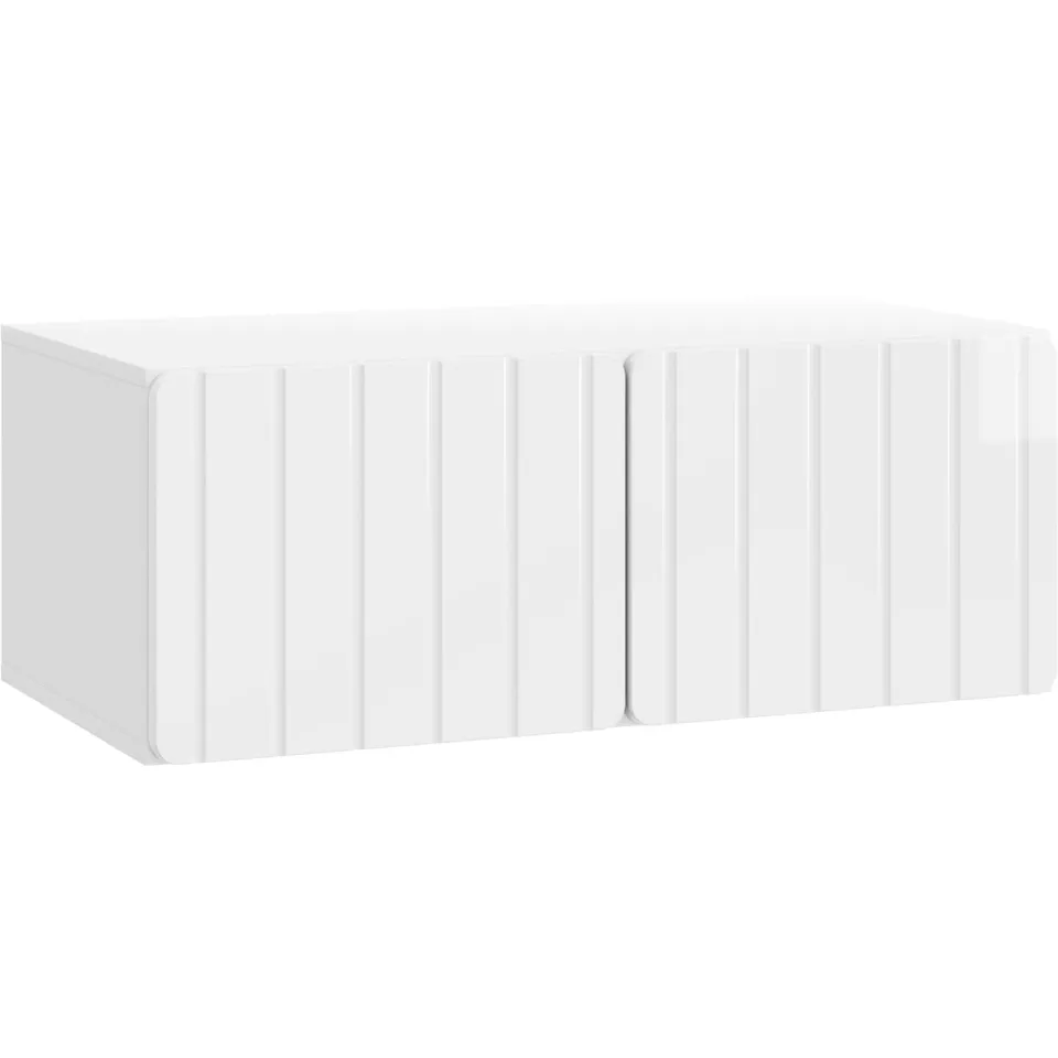 vidaXL Wandbeugel TV-kast 78,5 x 41 x 30 cm Hoogglans Wit Bewerkt hout, foto 3