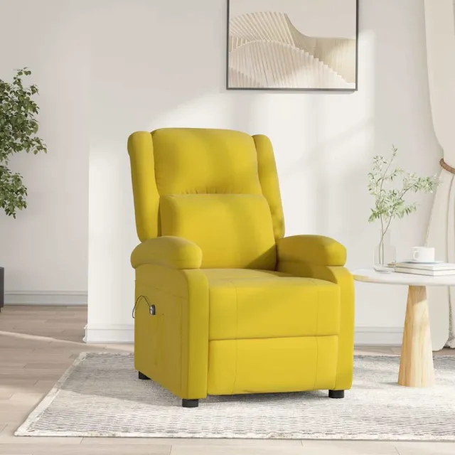 vidaXL Fauteuil verstelbaar elektrisch stof geel