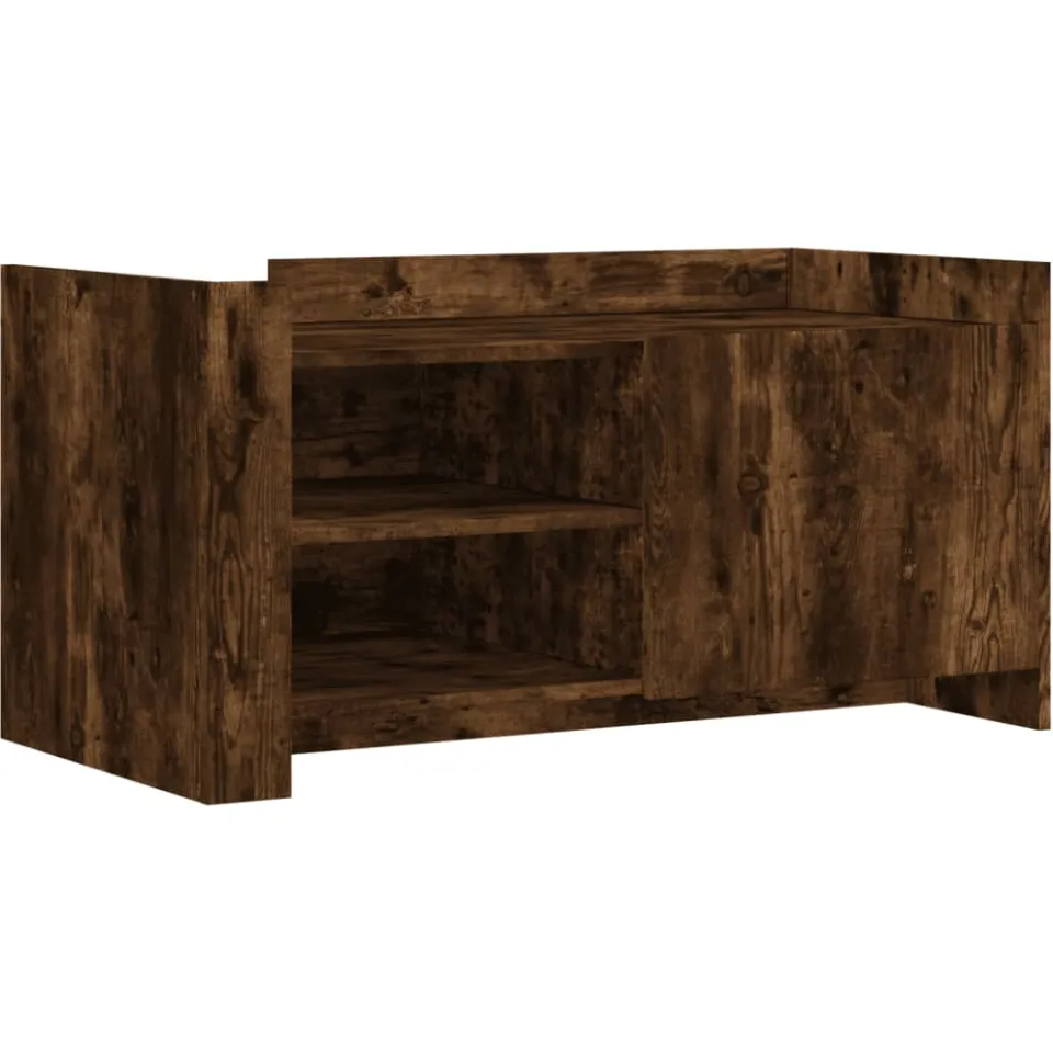 vidaXL Salontafel 100x50x50 cm bewerkt hout gerookt eikenkleurig, foto 3