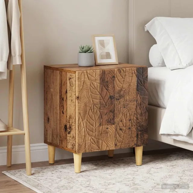 vidaXL Nachtkastje 2 st Oud hout 43 x 34,5 x 50 cm Bewerkt hout bruin, foto 2