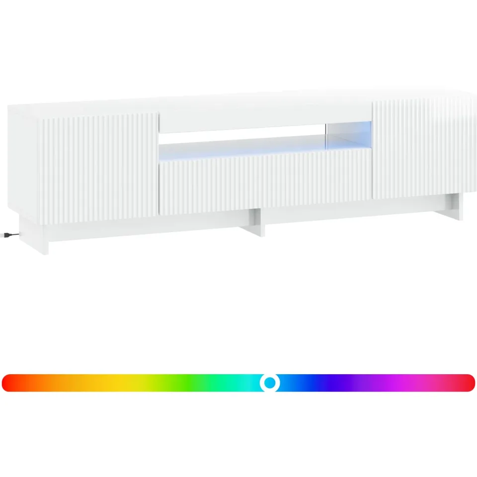 vidaXL LED tv-meubel EDE 153 x 35 x 43 cm Hoogglans Wit Bewerkt hout