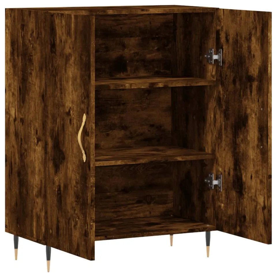 vidaXL Dressoir 69,5x34x90 cm bewerkt hout gerookt eikenkleurig, foto 4