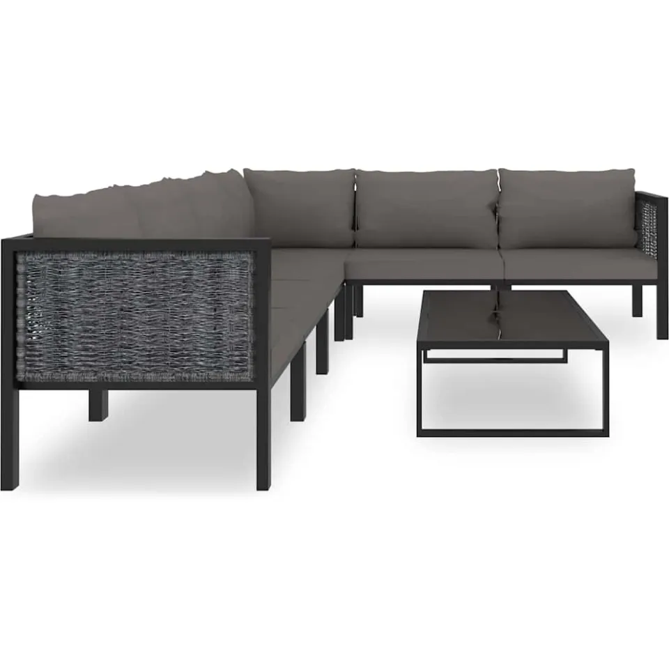 vidaXL 7-delige Loungeset met kussens poly rattan antraciet, foto 2