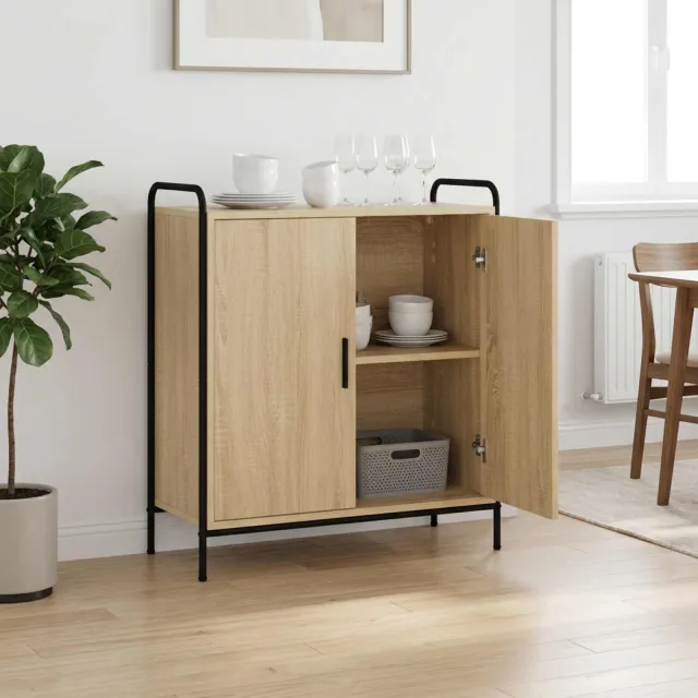 vidaXL Dressoir Sonoma Eiken 97 x 33 x 81 cm Bewerkt hout Bruin
