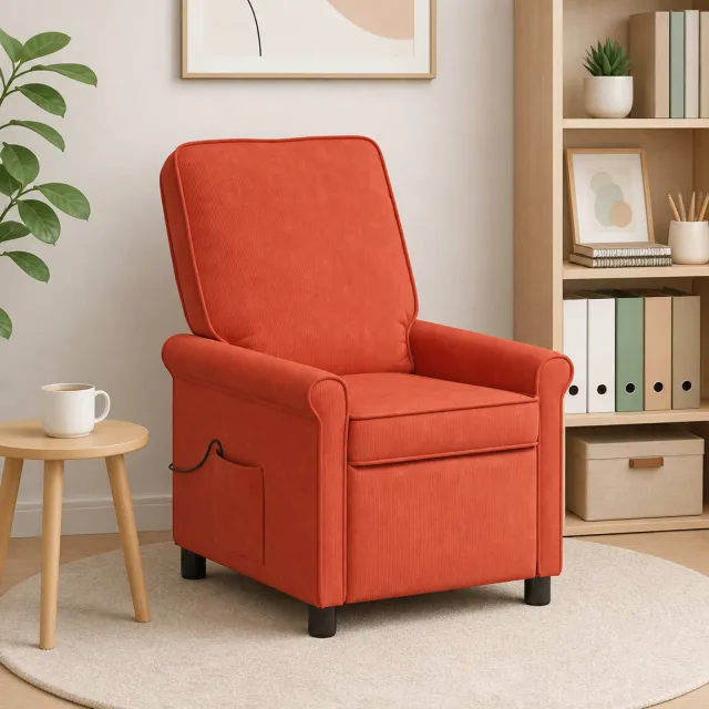 vidaXL Massage-relaxstoel Rood-oranje 69 x 95 x 101 cm Stof, foto 2