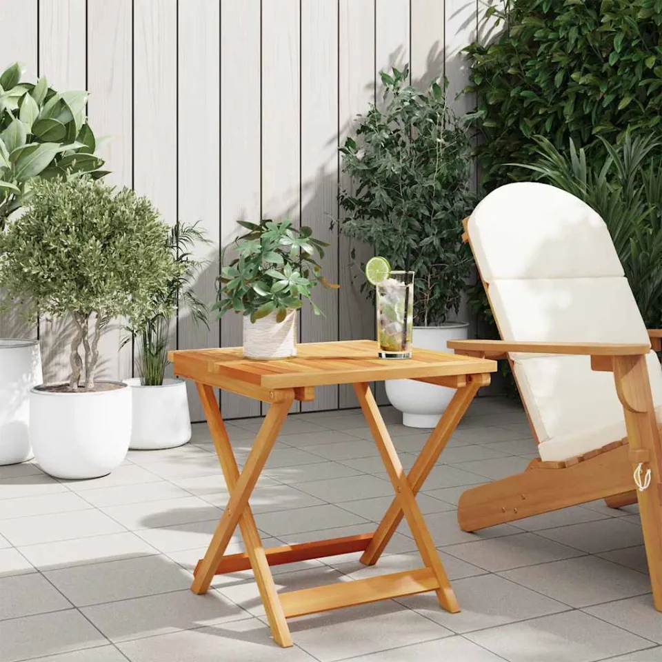 vidaXL Tuintafel inklapbaar 50x50x50 cm massief acaciahout bruin, foto 3