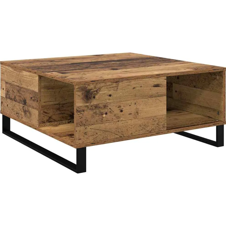 vidaXL Salontafel Oud Hout 80 x 80 x 36,5 cm Bewerkt hout bruin, foto 3