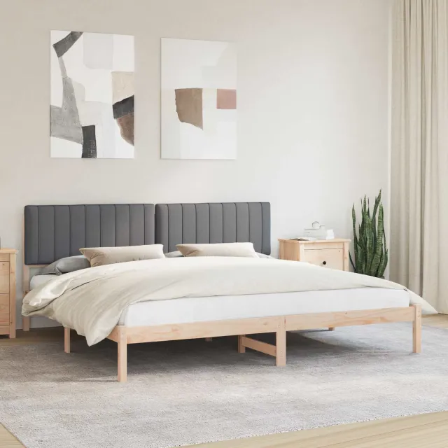 vidaXL Bedframe met Gevoerd Hoofdgedeelte Donkergrijs 200 x 200 cm