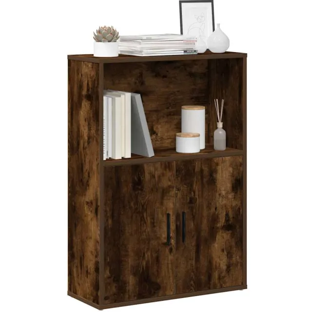 vidaXL Boekenkast 60x24x85 cm bewerkt hout gerookt eikenkleurig Bruin