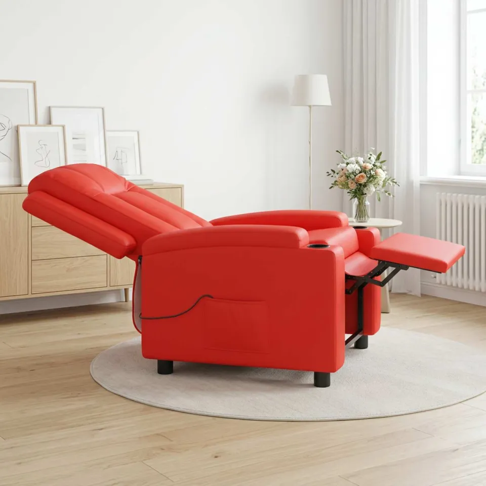 vidaXL Massage-relaxstoel Rood 75 x 95 x 100 cm Stof, foto 4