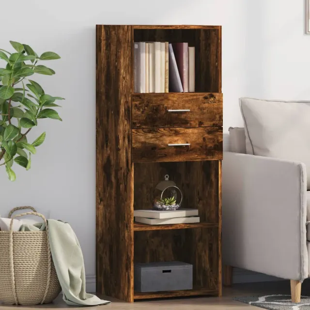 vidaXL Hoge kast 45x42,5x124 cm bewerkt hout gerookt eikenkleurig Bruin