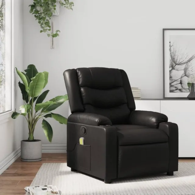 vidaXL Massagestoel - verstelbaar - kunstleer - zwart