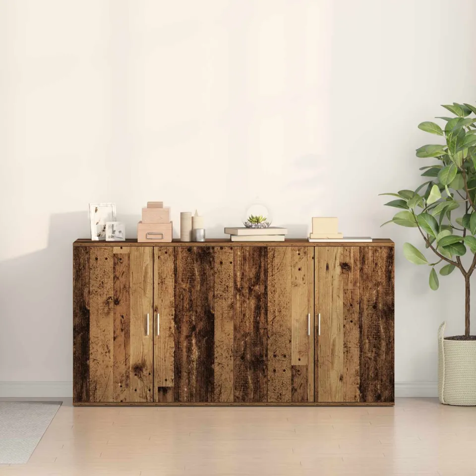 vidaXL Dressoir 2 st Oudhout 79 x 38 x 80 cm Bewerkt hout bruin, foto 4