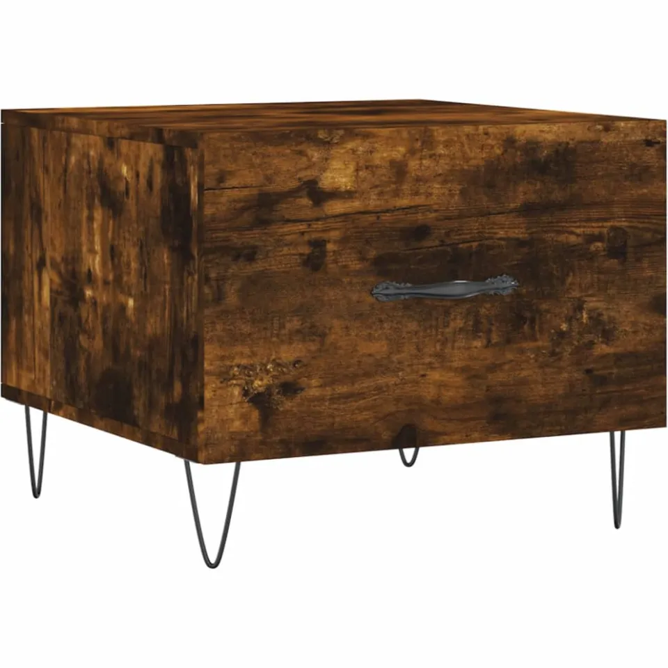 vidaXL Salontafels 2 st 50x50x40 cm bewerkt hout gerookt eikenkleurig
