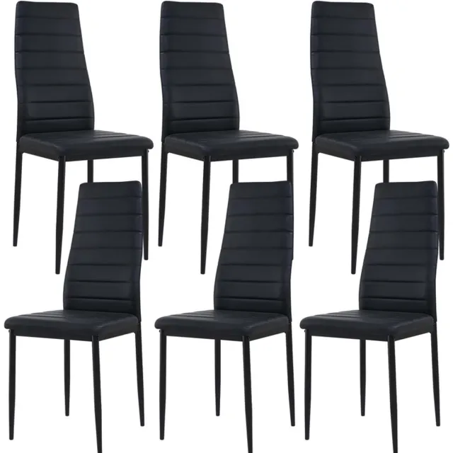 EGGREE Eetkamerstoelen set van 6 - metalen keukenstoelen - eettafelstoel - comfortabele gestoffeerde stoel - zitting - zwart