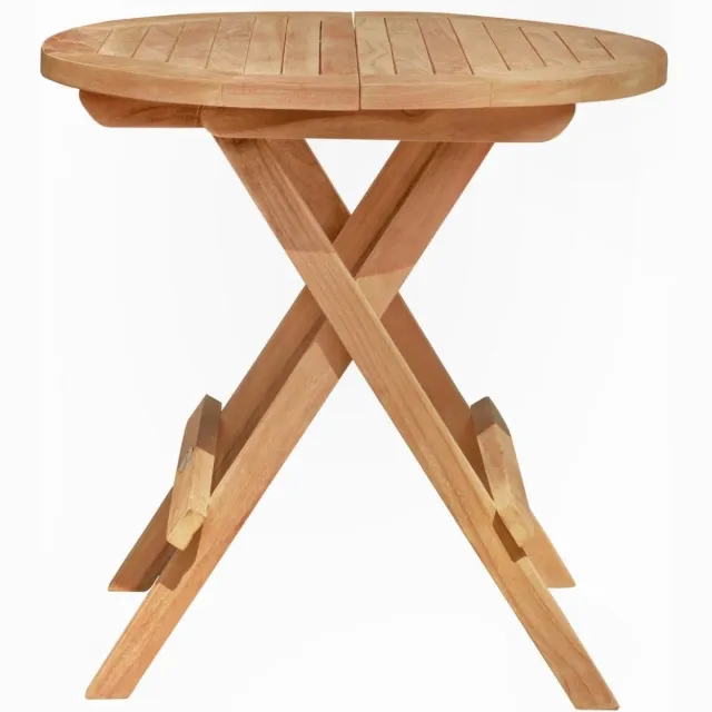 teakea Rondo klaptafel teak Ø50 cm - inklapbaar Bruin