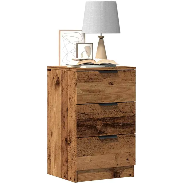 vidaXL Nachtkastje 40x36x65 cm bewerkt hout oud houtkleurig bruin, foto 2