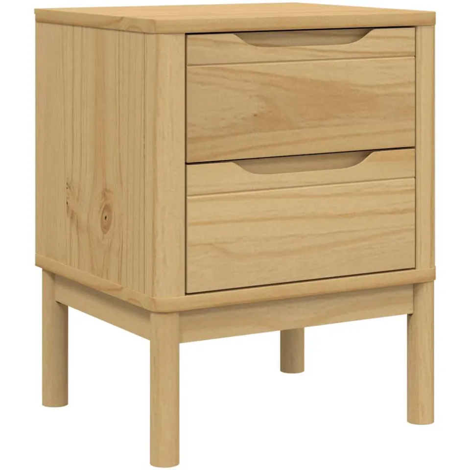 vidaXL Nachtkastje FLORO 45x39x57 cm massief grenenhout wasbruin