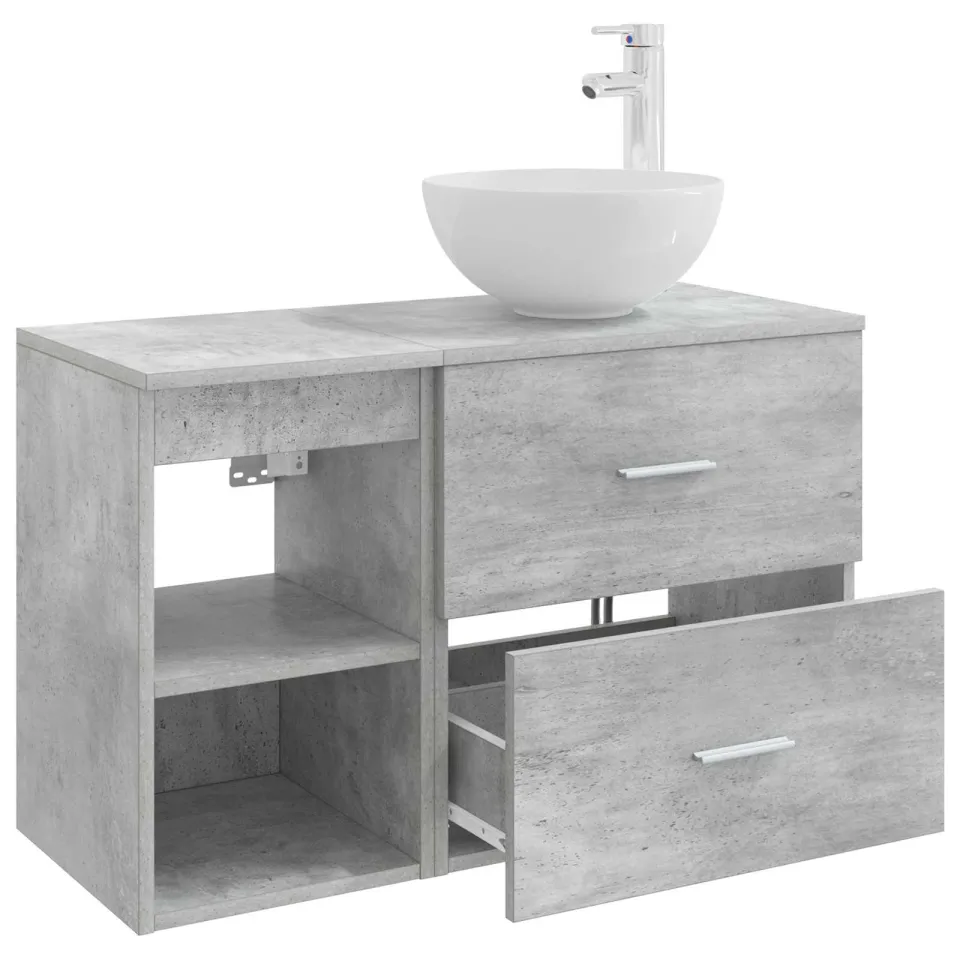 vidaXL Badkamerkastenset 2 st Betongrijs 79,5 x 35 x 80 cm grijs, foto 4