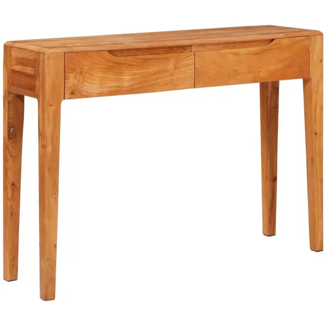 vidaXL Wandtafel - met - lade - Bruin - 110 - x - 30 - x - 80 - cm - Massief - Acacia - Hout