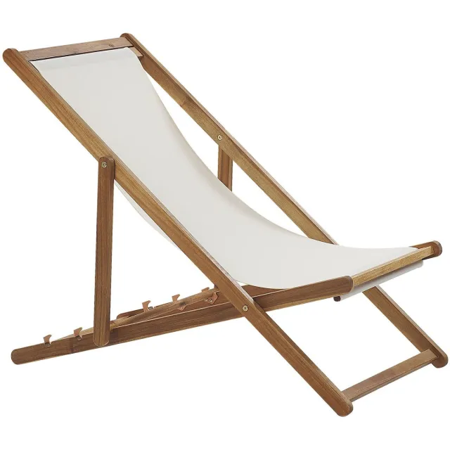 Beliani ANZIO - Strandstoel - Lichtbruin/Gebroken wit - Polyester