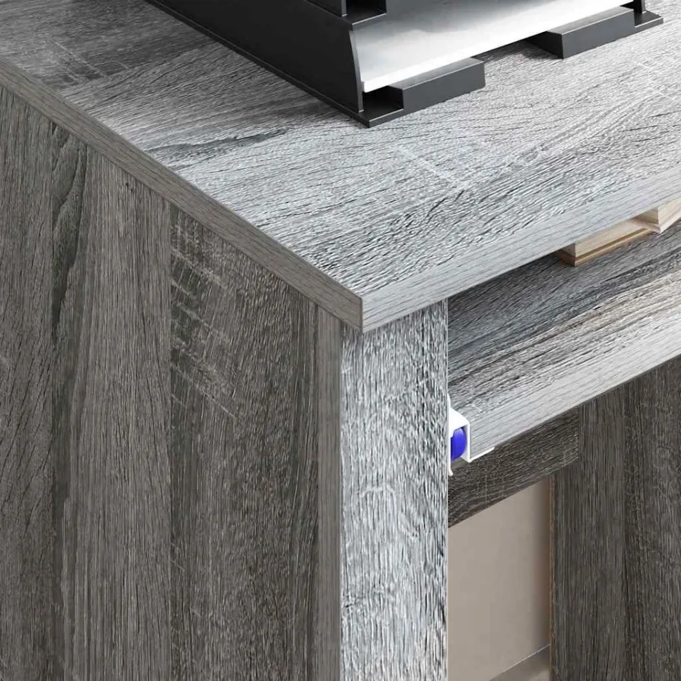 vidaXL Bureau met Wielen Grijs Sonoma 91 x 50 x 77 cm Bewerkt hout, foto 4