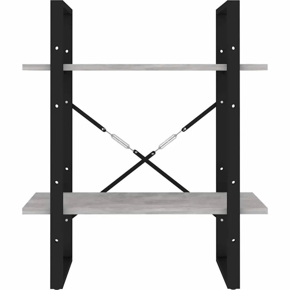 vidaXL Boekenkast met 2 schappen 60x30x70 cm bewerkt hout betongrijs