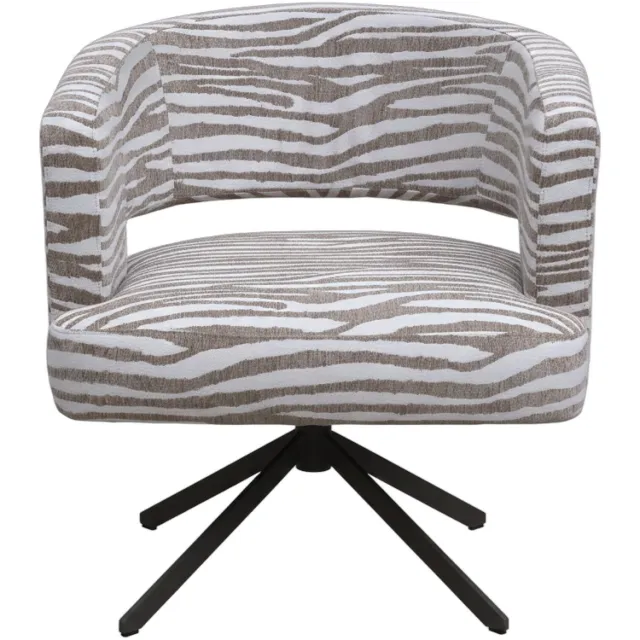PTMD Baldr Dining Chair Wavy Lines Beige
