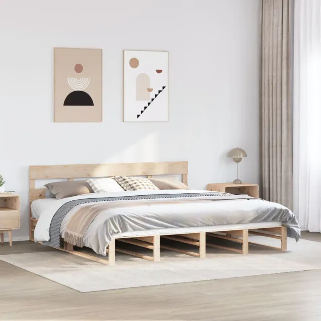 vidaXL Bedframe zonder matras massief grenenhout 180x200 cm Bruin
