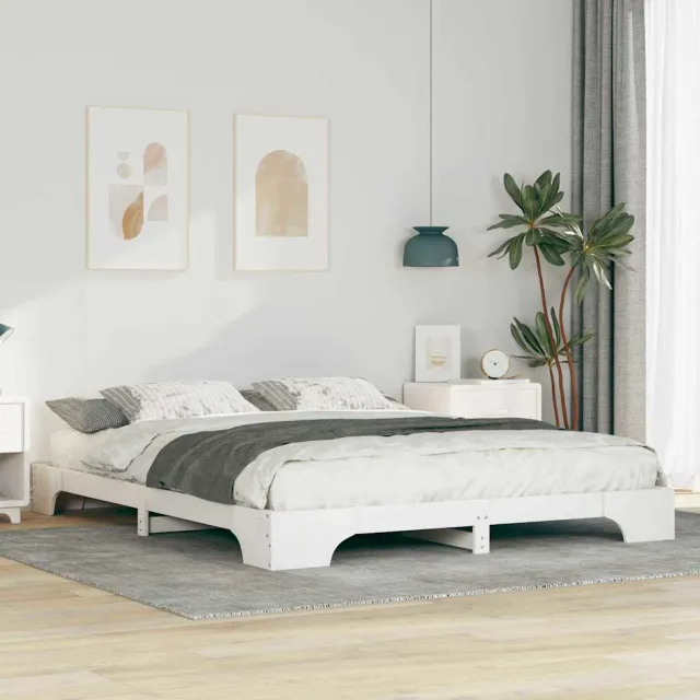 vidaXL Bedframe Wit 160 x 210 cm Massief grenenhout